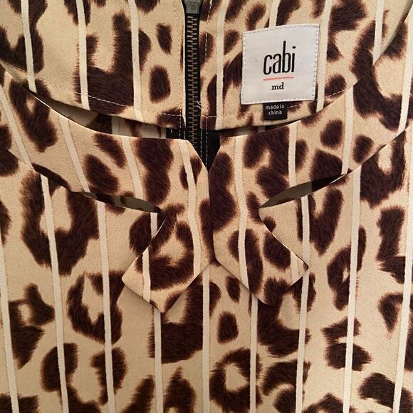 Cabi Ginger Leopard Print Sleeveless Top Blouse Style#3070 Medium - Picture 3 of 6